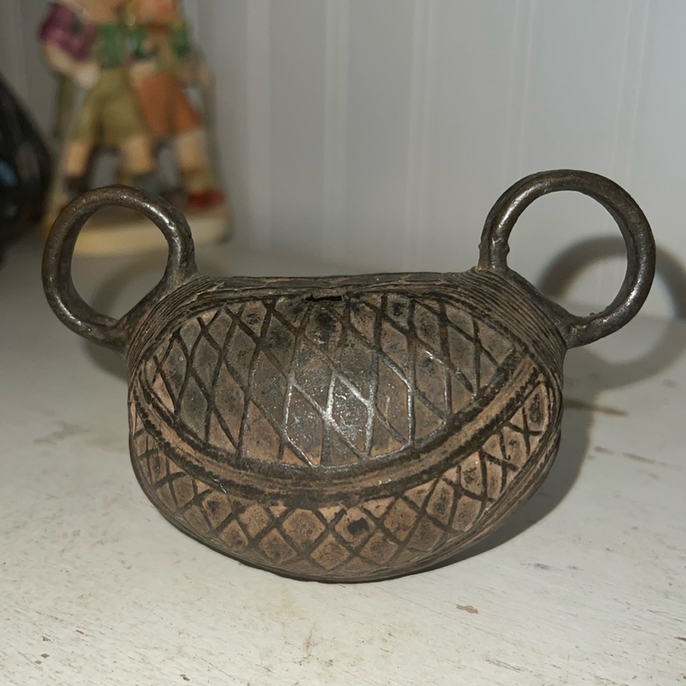 Antique Cast iron 2 handles bell Ornate